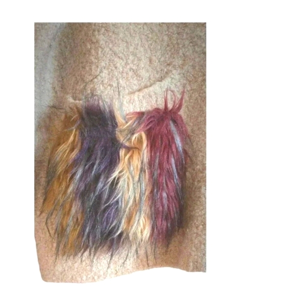 ZARA Fuzy Sweater Women's Medium Camel Multi Textured Pockets Mohair Wool - Picture 5 of 9